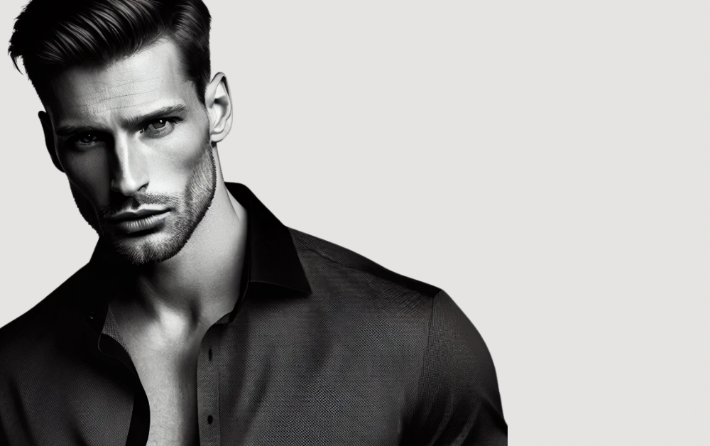Mann mit offenem Hemd – Sinnbild für maskuline Eleganz & Selbstbewusstsein, inspiriert vom Mile High Parfum